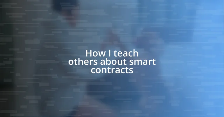 How I teach others about smart contracts