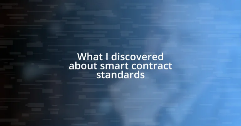 What I discovered about smart contract standards